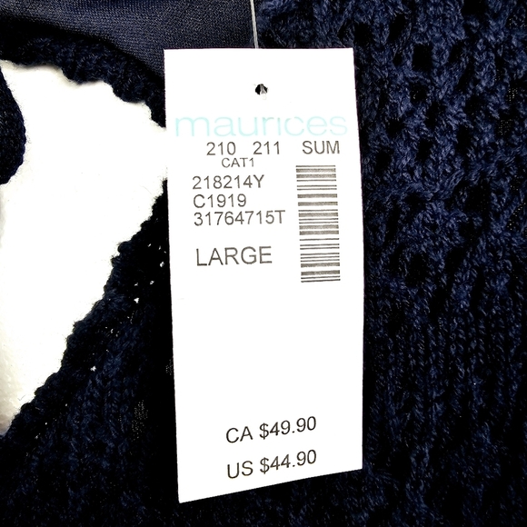 Maurices Navy Blue Crochet Knit Sleeveless Dress NWT - Picture 5 of 11